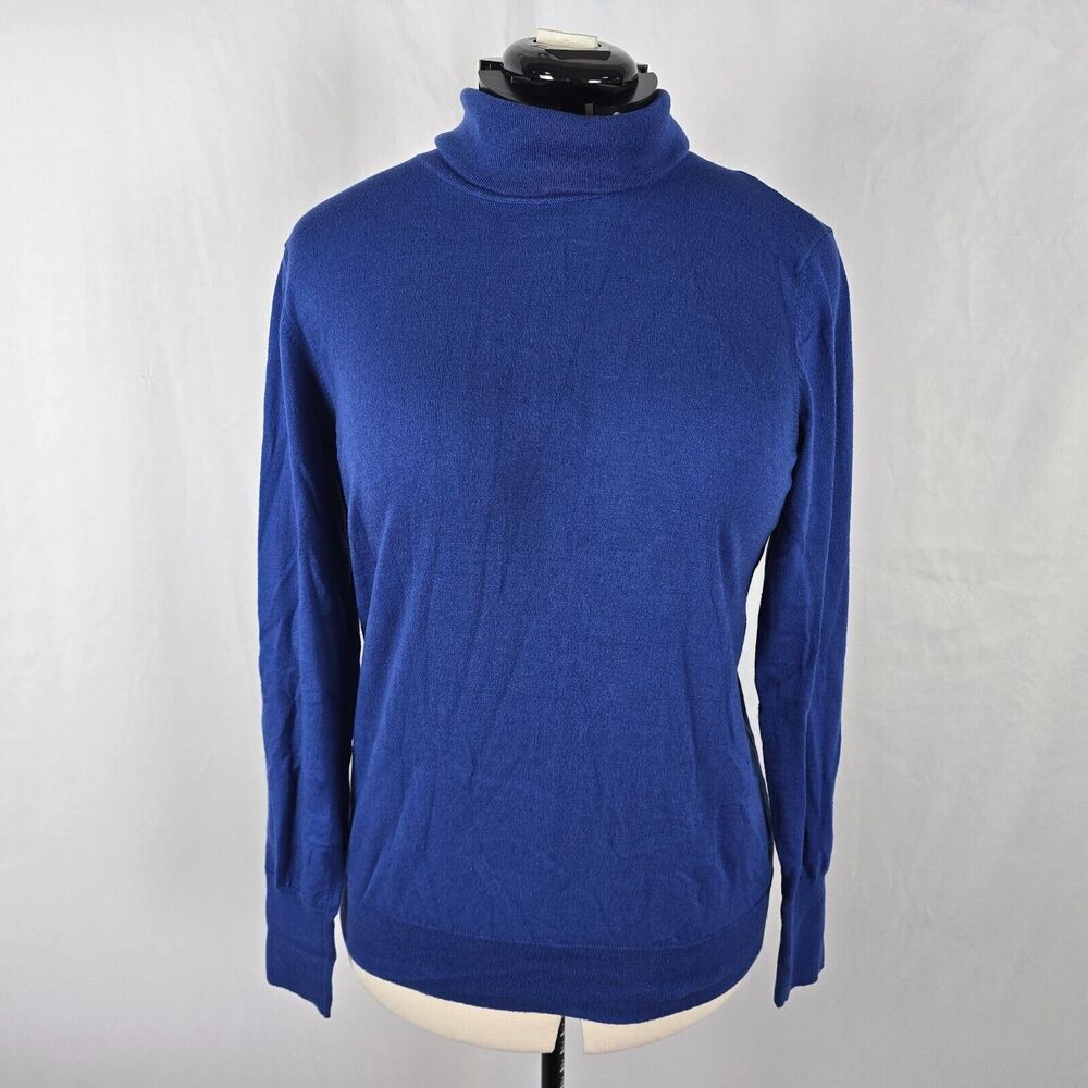 Halogen Turtleneck Women's XL Blue Long Sleeve Pullover Blended Fabric